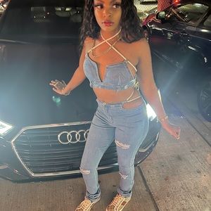 Two piece Jean Outfit